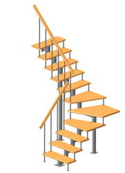 Модульная лестница (с поворотом на 90°)